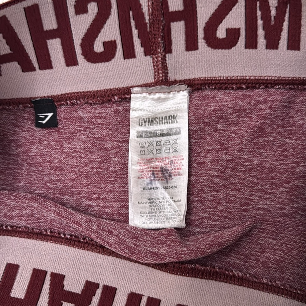 Gymshark Shorts Athletic Flex gymshark Burgundy Nylon Stretch Size S - Picture 3 of 6